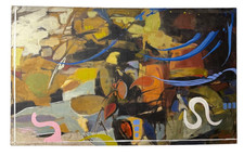 Large Abstract Expressionist Oil Painting on Canvas by Hans Otto Orlowski picture