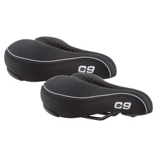 Cloud-9 Unisex Comfort Bicycle Seat Bundle - Vented Vinyl, Steel Rails, Soft picture