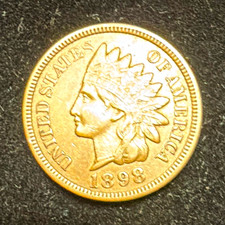 AU ++ 1898 Indian Head Small Cent Penny beautiful, great coin picture