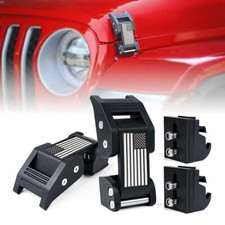 2pcs Black Aluminum Hood Lock Latch Catch Kit For Jeep Wrangler JK 2007-2018 picture