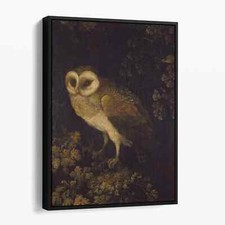 An Owl, Dark Academia by Moses Haughton Vintage Bird Canvas Wall Art Print picture