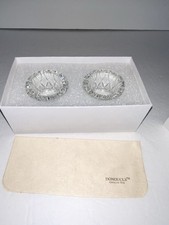 DONOUCLS Crystal Tealight Candle Holders Handcut 2.4'' X 1.7'' Set Of 2 NIB picture