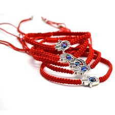 6 pcs Lucky Hamsa Red String Line Kabbalah Bracelets Bracelet Bangle Braided picture