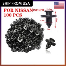100Pcs 8mm Bumper Clips Retainer Rivets Fastener Plastic Fender Push For NISSAN picture