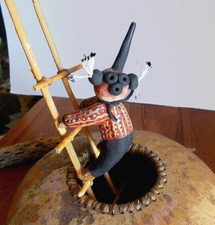  Robert Rivera Gourd Art Sculpture signed picture
