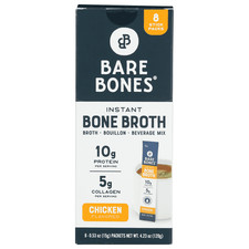 Bare Bones Instant Chicken Bone Broth Sticks, 10G Protein,4.23 oz, 8 Count Total picture