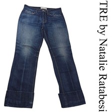 TRE by Natalie Ratabesi Jeans Womens Size 30 Dark Wash Denim Cropped Cuff picture