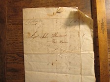 Antique Vintage Ephemera 1823 Stampless Letter to MA Sea Captain John Kendrick picture