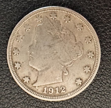 1912-S Liberty V Nickel 5c -- Fine F - Semi Key Date - Ships Free picture
