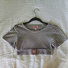 Vivienne Westwood Vintage S/S 1989 'Civilizade' Striped Frame Print Crop Top O/S picture