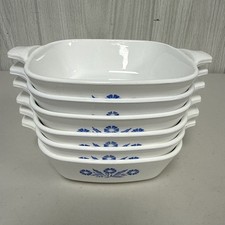 Corning Ware Vintage Cornflower Blue Set of 6 P-41-B 1-3/4 Cup Petite Pan Dishes picture
