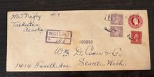 US Stamps - Unique Registered Stamped Cover Talkeetna AK-Seattle WA 1930. picture