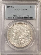 1898-S $1 MORGAN DOLLAR - PCGS AU-50 picture
