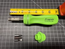 Snap-on Tools USA GREEN NEW Hard Handle SHORT Ratcheting Screwdriver SSDMR4B  picture