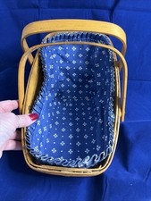 Longaberger Medium Slanted Vegetable Basket w/2 Handles. Blue Liner, No Divider picture
