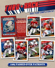 THROBACK custom Football 1984 New England Patriots NFL 7-Card Set Topps Kerrigan picture