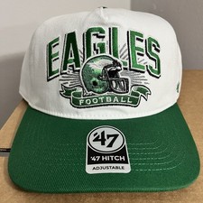 NWT Philadelphia Eagles Snapback Hat 47 Brand Hitch RF NFL Kelly Green Vintage picture