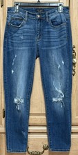 Judy Blue Relaxed Fit Jeans Women 11/30 Blue Med Wash Denim Stretch Distressed picture