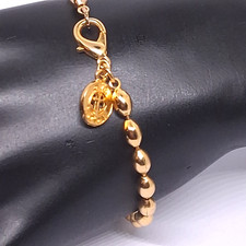 Vintage Gold Tone J. C. Hook Beaded Bracelet Size: 7 Inch picture