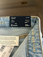 American Eagle Women’s High Rise Flare Light Wash Stretch Denim Jeans 2P 5716 picture