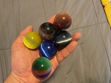 Crystal Balls/Marbles with Cat Eye Prism - Whole Assorted Box Of 25 (Hand Cut) picture