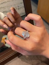 Premium 6.35Ct Oval cut Natural Diamond Engagement Ring 14K Solid White Gold picture
