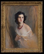 Hand Painted Oil Painting Vintage Elegant Lady Portrait Beautiful Female Figure picture