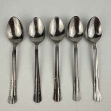Vintage HEFRA Warsaw Poland Silver Plated Tea Spoons Set Of 5 picture