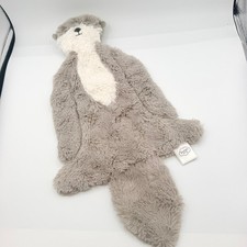 Slumberkins Otter Snuggler Grey Cream Plush Lovey Heart Patch Excellent XS picture