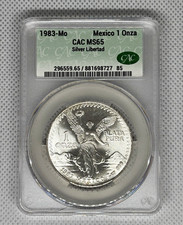 1983-Mo Mexico 1 Onza Silver Libertad 0.999 CAC MS65 KM#494 BN picture
