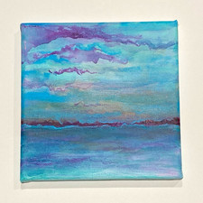 Abstract Landscape Seascape Painting on Canvas by Allison Krezinski picture
