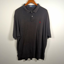 VTG Made in USA Polo Ralph Lauren Men's Black Short Sleeve Polo Shirt Sz XXL picture