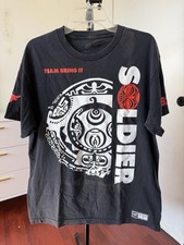 BRING IT SOLDIER TRIBAL THE ROCK WWE B2A PUSH THE PACE T-SHIRT Size:LARGE picture