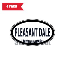 Nebraska Pleasant Dale Oval Sticker 4 Pack 3x2 Inch picture