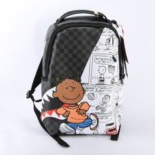Sprayground Peanuts Franklin Sharks In Comics Backpack Snoopy Zippered Plaid picture