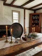 ​Antique Hand-Turned Wooden Colonial Trencher / Display Plate 7.75