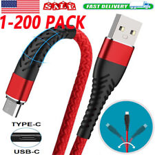 Braided USB Type-C USB-A  Fast Charge Cable Cord Charger Charging Sync lot picture