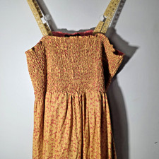 Vintage Mlle Gabrielle Womens Y2K Floral Smocked Maxi Dress Size XL Hippie Boho picture