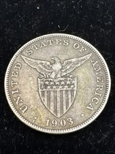 1903 S , Philippines 1 Peso Silver Coin .900 KM#168 U.S. reverse, Ungraded picture