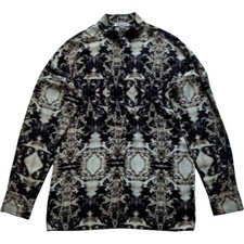 Faith Connexion Blouse Long Sleeve Womens Medium Black White Pattern Polyester picture