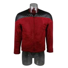 For Cosplay The Next Generation Captain Picard Red Duty Uniforms TNG Top Jacket picture