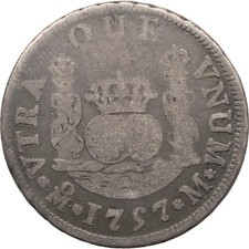 1757 Mo 2 Reales Mexico Coin Ferdinand VI Silver (MO4212-) picture