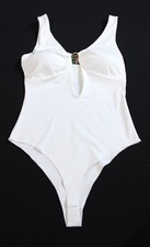 In Italy Women's Solid Color Cutout Tank Bodysuit BL1 White One Size NWT picture