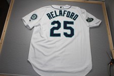 2002 Desi Relaford Seattle Mariners Russell Authentic Jersey 25th ANN Patch 48 picture