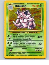 Nidoking 11/102 Holo Rare Base Set Unlimited Pokemon Heavily Played picture