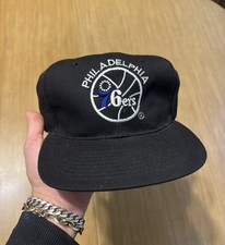 Vintage 90s Twins Philadelphia 76ers Rare black Snapback Hat NWT  picture