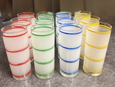 12pc Vintage 1960s Libbey Fun Time Tom Collins Glasses Set of 12 picture
