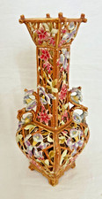 Vtg Austrian/Hungarian Empire Ceramic Vase 11 Inches Tall picture