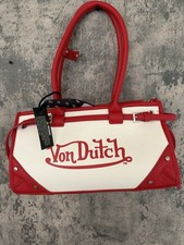 NWT Von Dutch White Red Purse Y2K Two Tone Shoulder Handbag picture