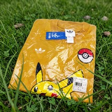 Mens adidas Originals Pokemon Pikachu Soccer Jersey Tee S-2XL Yellow IB7065 picture